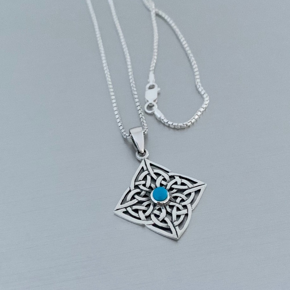 Sterling Silver Celtic Necklace, Silver Necklace View 2